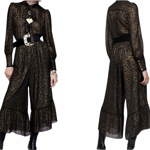 leopard print jumpsuit zara